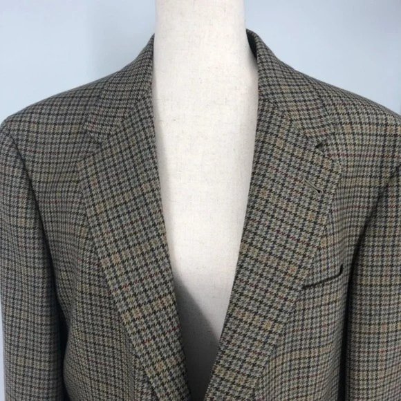 SOLD! Austin Reed Houndstooth Elbow Patch Blazer Size 43R - Picture 14 of 15